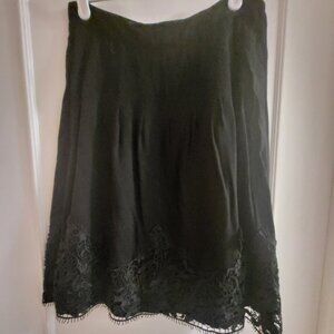 Karl Lagerfeld Paris Black Skirt with Lace Trim - Size 2